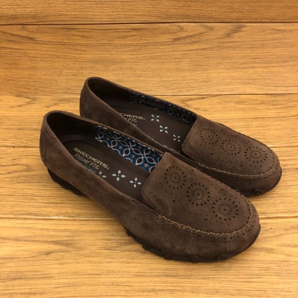 Sketchers Relaxed fit memory foam brown leather loafers, 9.5 - Picture 2 of 12